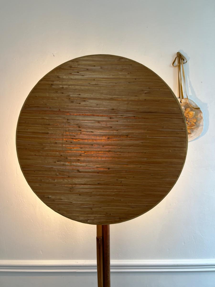 Lampe de parquet rotin, réflecteur écran