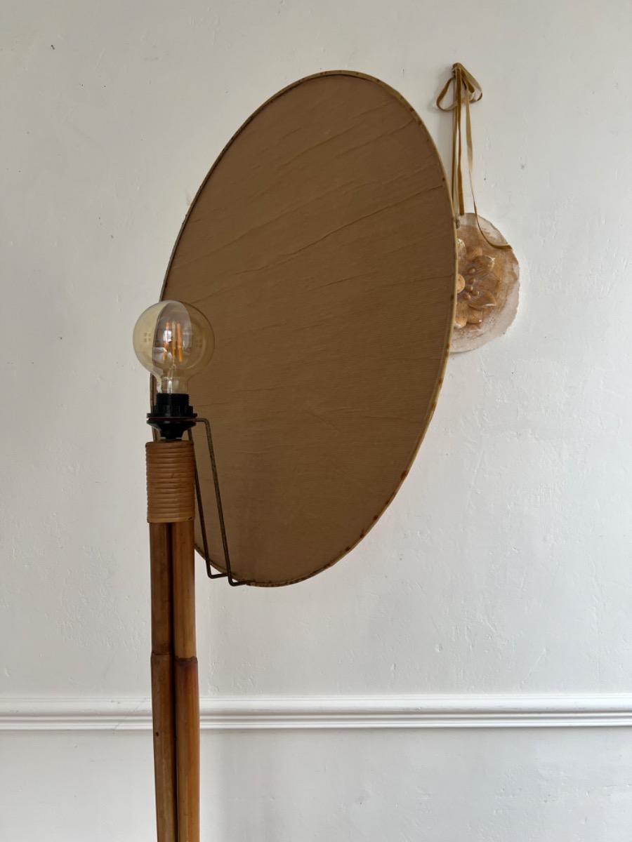 Lampe de parquet rotin, réflecteur écran