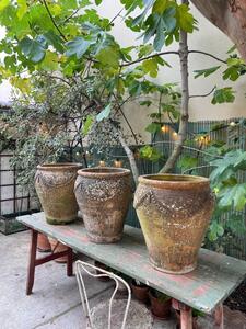 Suite de 3 grands vases de jardin en terre cuite