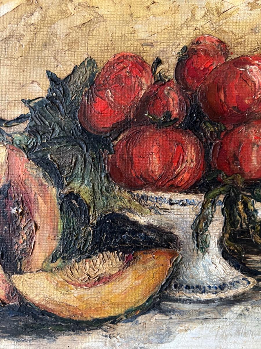 Nature morte, huile sur toile