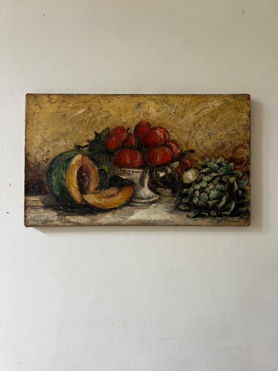 Nature morte, huile sur toile