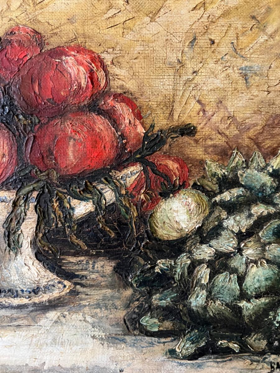 Nature morte, huile sur toile