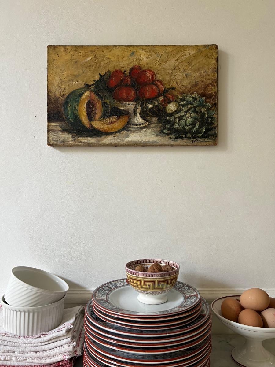 Nature morte, huile sur toile