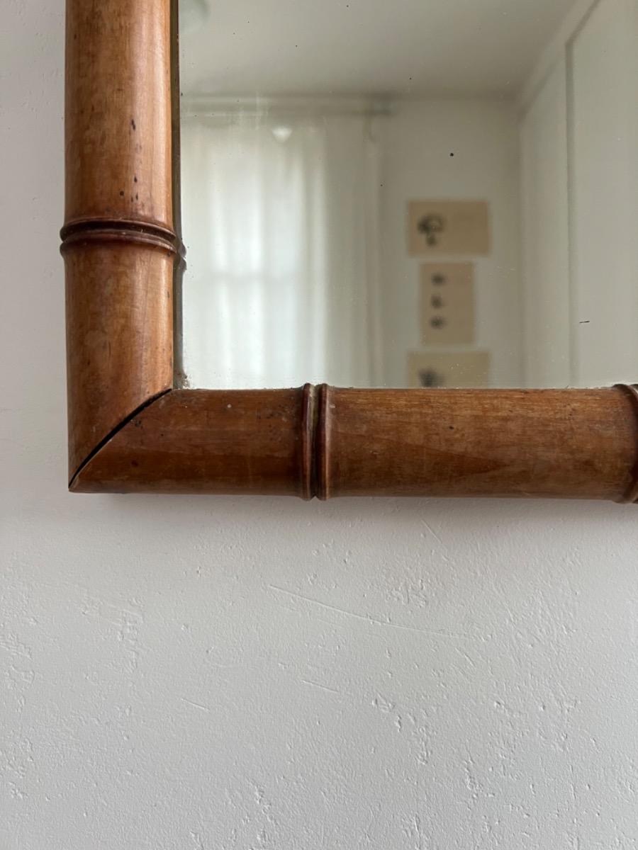 Miroir bois faux-bambou