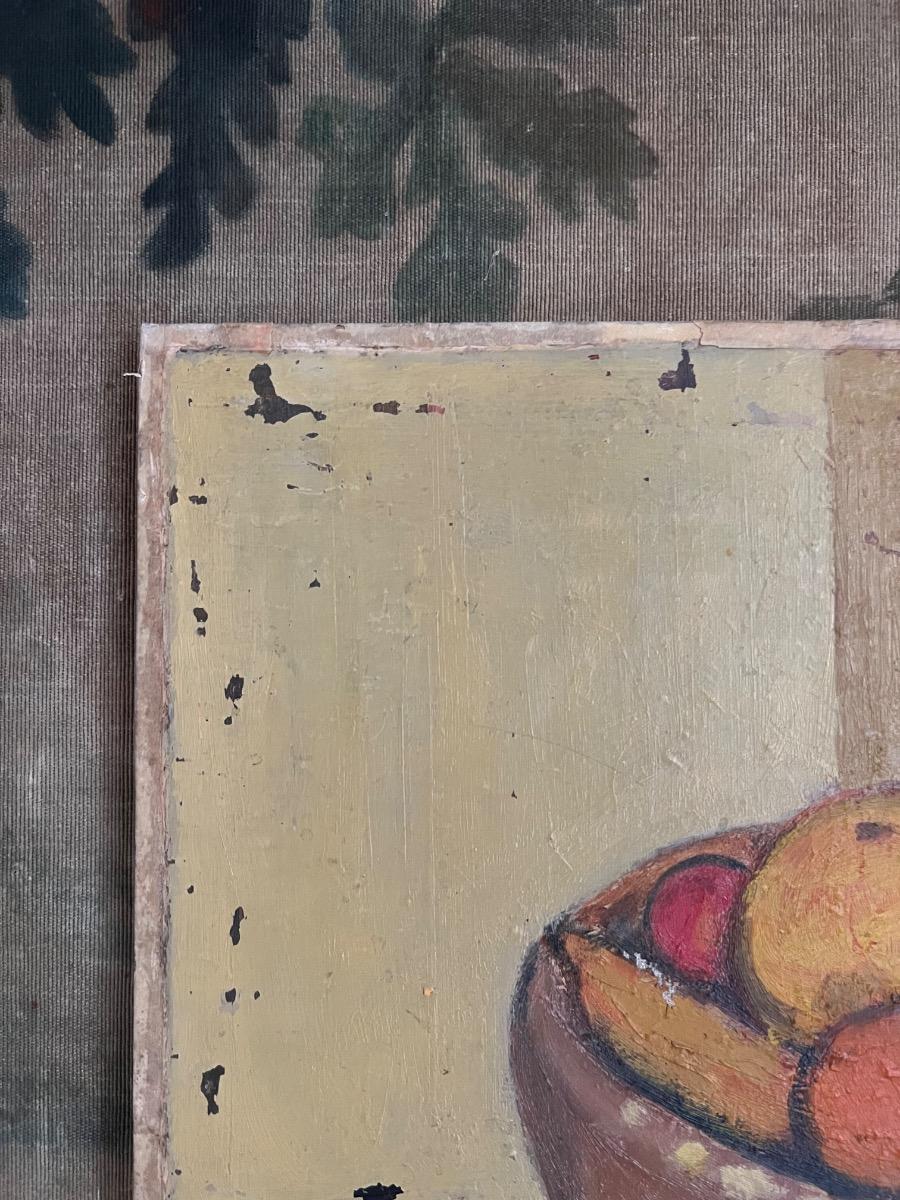 Nature morte, huile sur toile sur châssis 