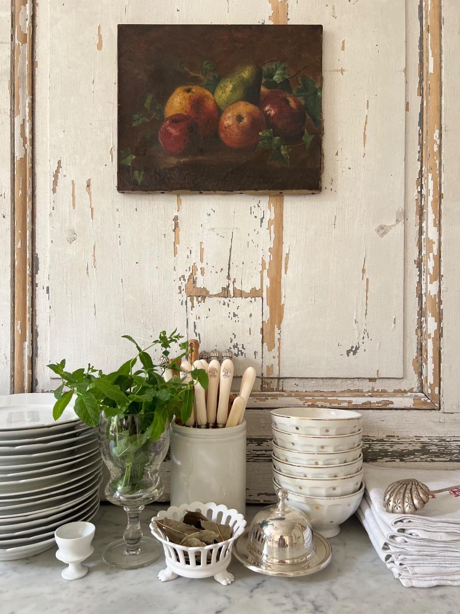 Nature morte huile sur toile XIXème