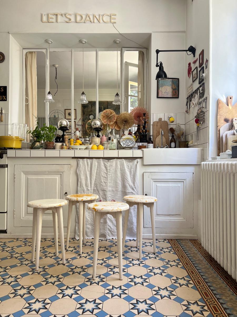 Suite de 4 tabourets 1950